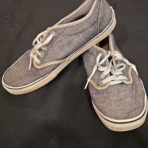 Vans Gray Low-Top Sneakers with White Laces